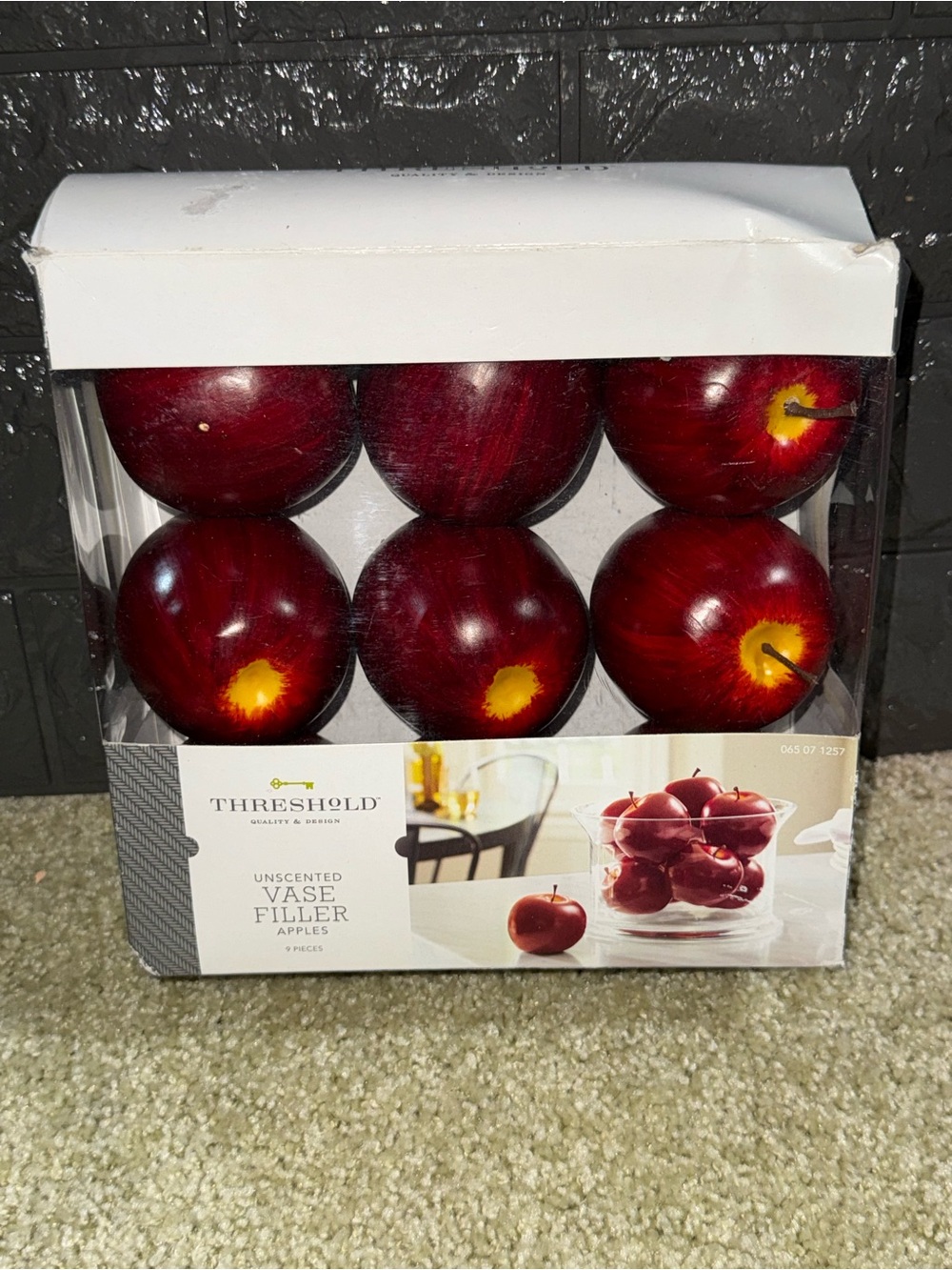 Threshold red apples vase filler New in box